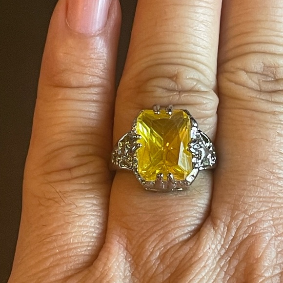 Yellow citrine S925 silver ring - Picture 8 of 9